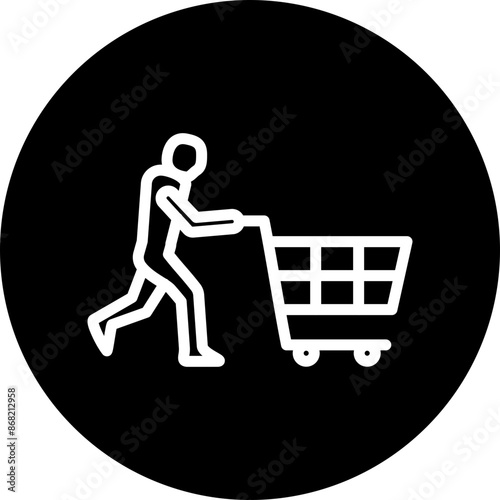 Customer Vector Line White Circle Black