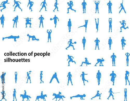 set of silhouettes of people