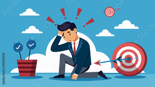 Disappointment and Hopelessness, Businessman's Mistakes Leading to Unreachable Targets and Business Failures