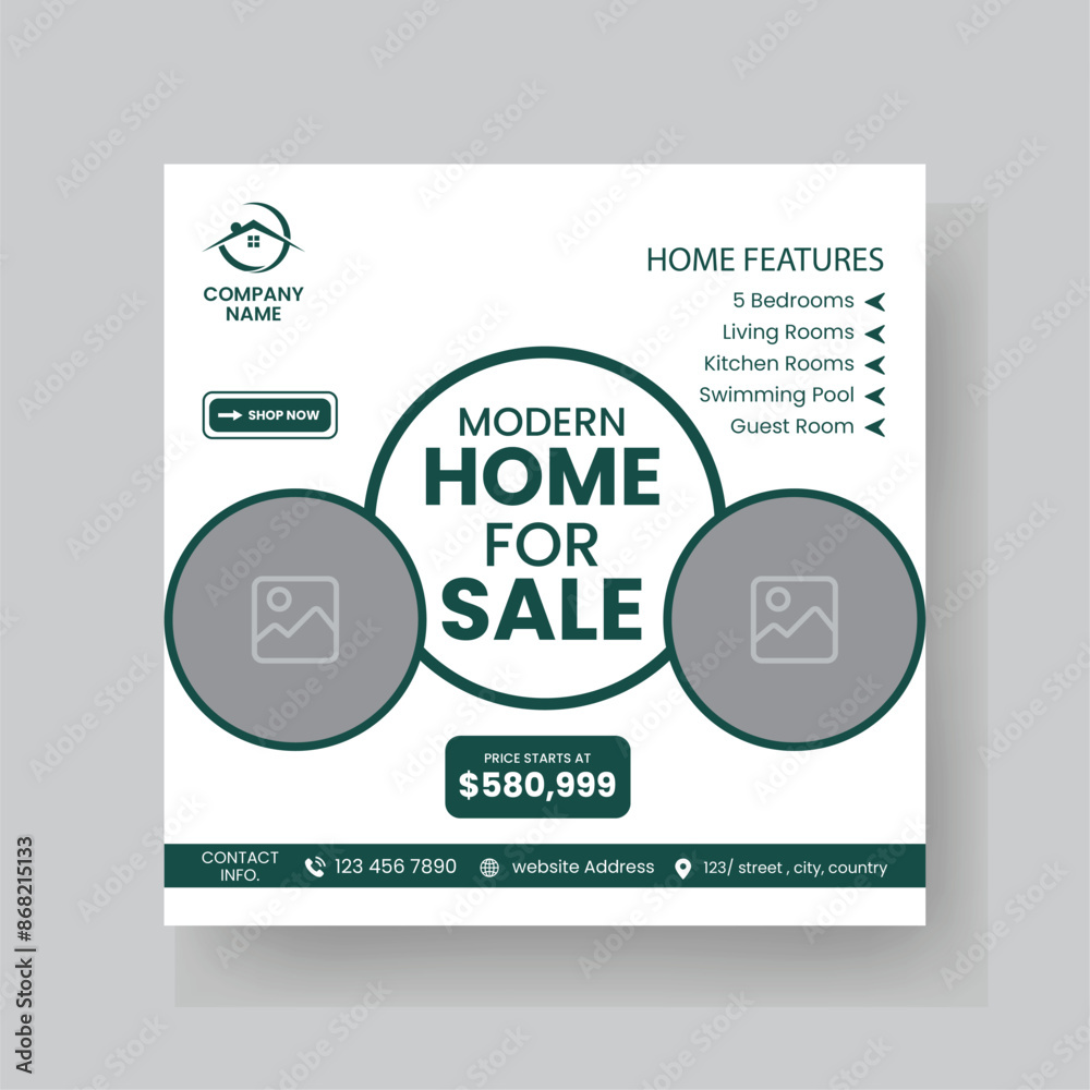 Modern Real state Home rent social media post Sale or carousel design template Modern Real state Home rent social media post Sale or carousel design template