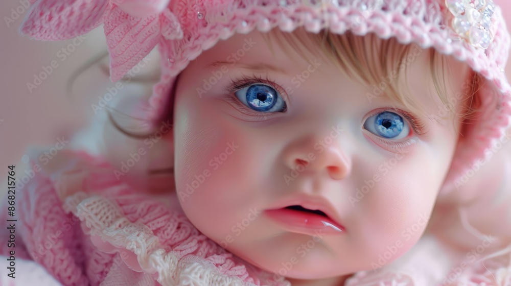 Charming Doll of a Child Amidst Twinkling Bokeh Lights Charming Doll of a Child Amidst Twinkling Bokeh Lights