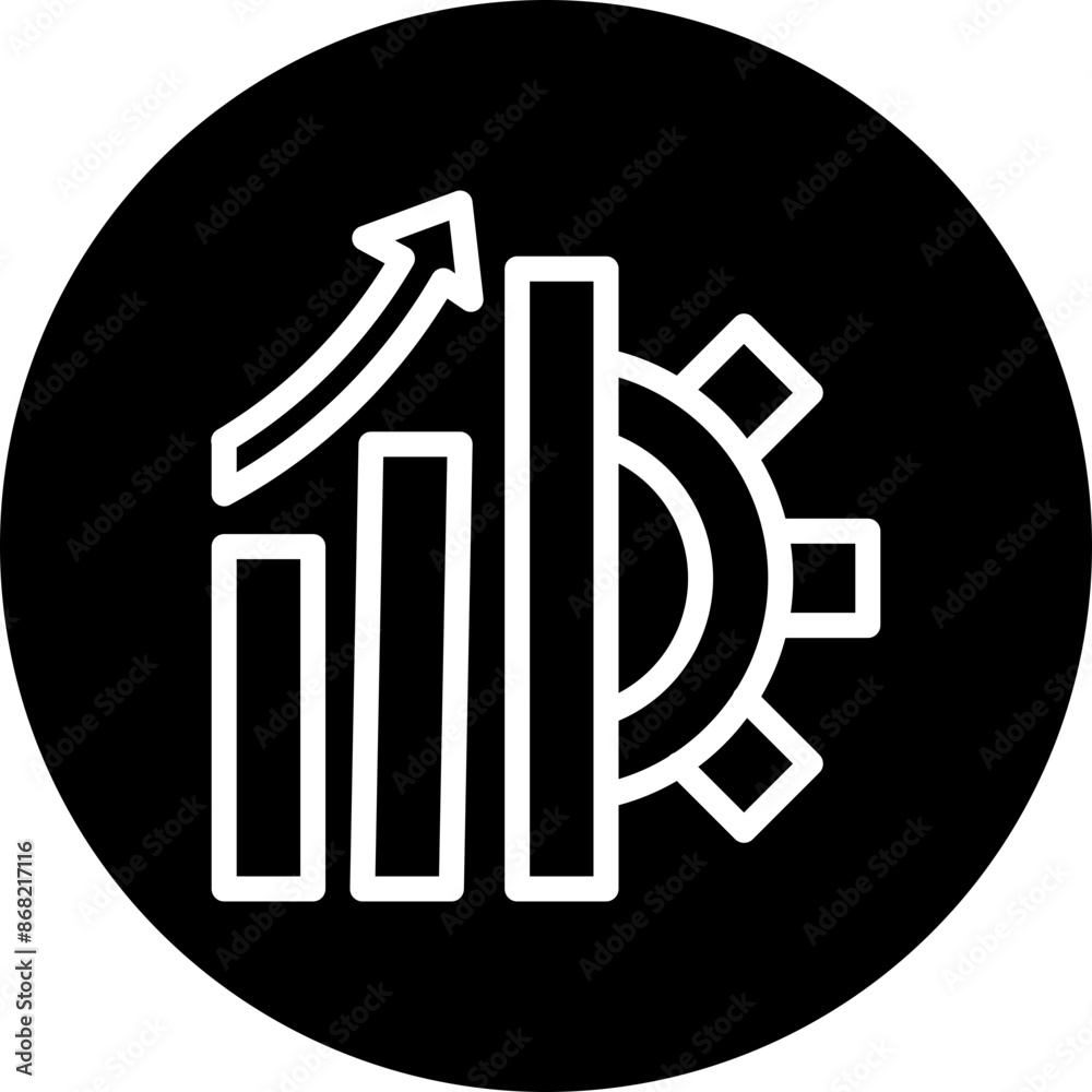 Skill Development Vector Line White Circle Black Skill Development Vector Line White Circle Black