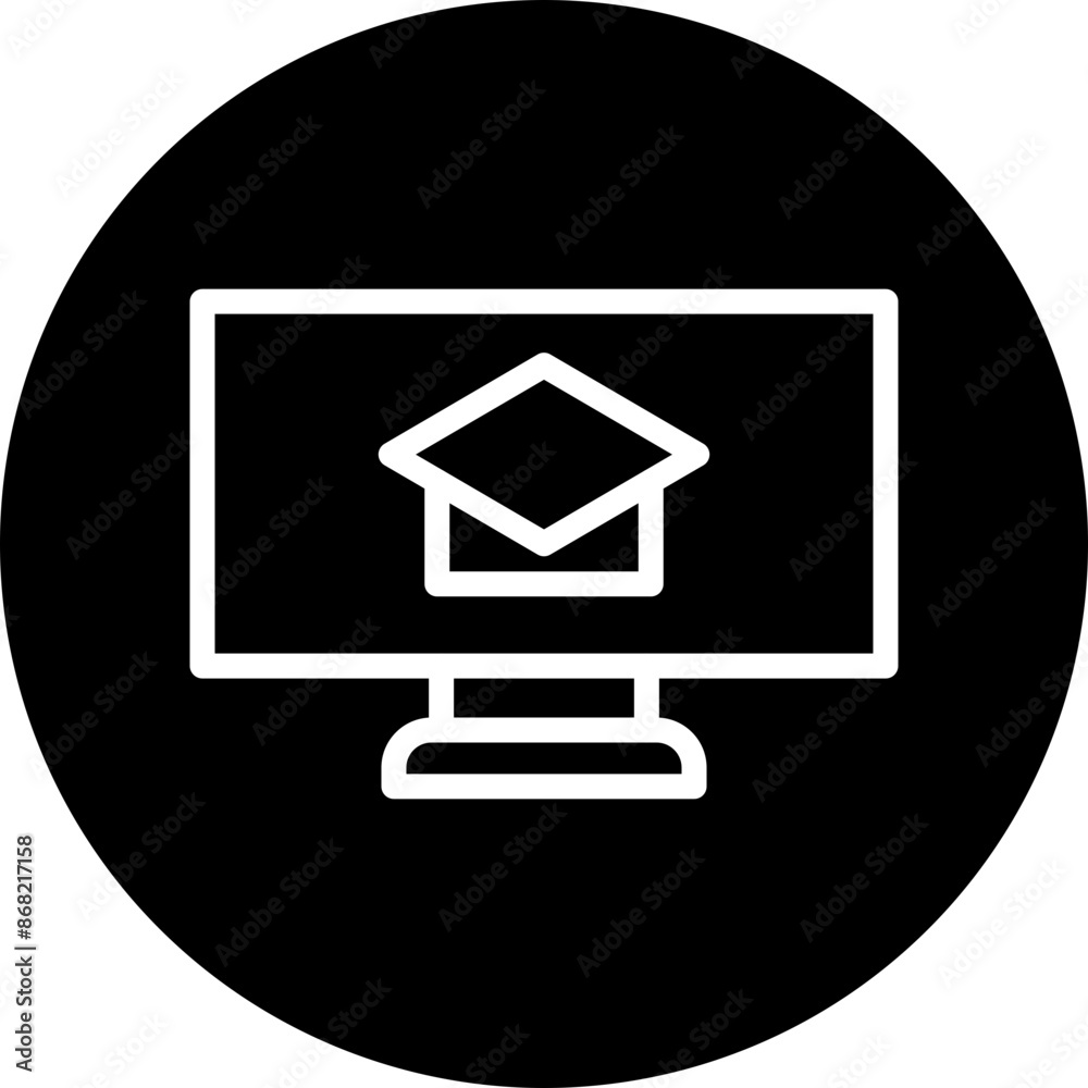 ELearning Vector Line White Circle Black ELearning Vector Line White Circle Black