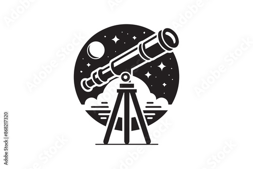 Telescope Icon, Telescope Icon Vector Design Template