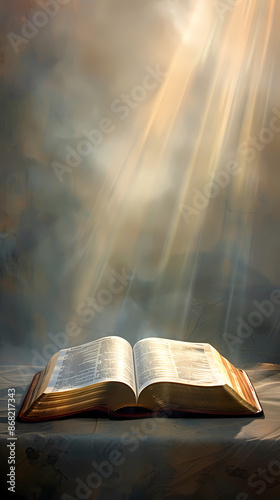 An open book emitting light