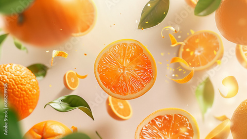 Fresh, lush, vibrant orange, Generative AI,新鮮で瑞々しい躍動感あふれるオレンジ、Generative AI、