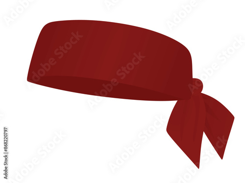 Red sport head band. vector illustration