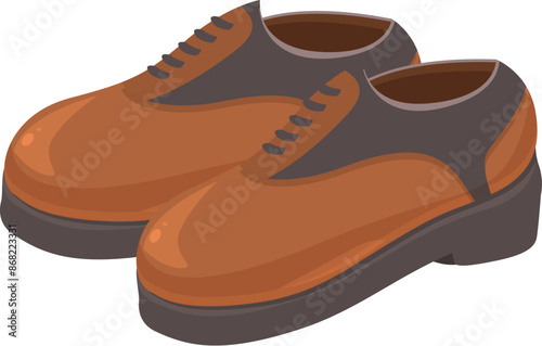 Pair of brown leather shoes with black laces, perfect for a polished and sophisticated look