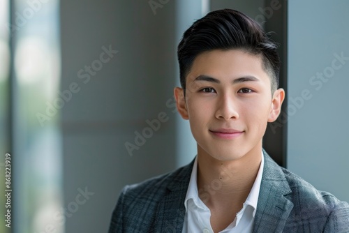 Free Download Young asian businessman smiling in modern office - GFXLoad