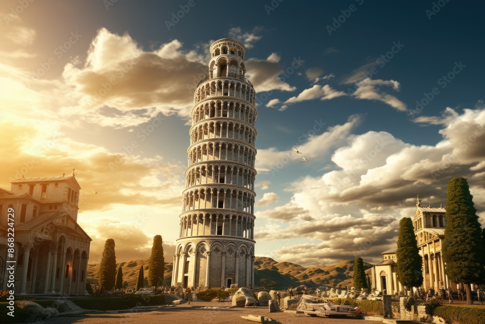 The Leaning Tower of Pisa, where gravity behaves mysteriously. The Leaning Tower of Pisa, where gravity behaves mysteriously.