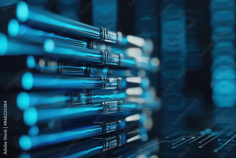A sleek, futuristic setting with legal documents and contracts managed by AI and blockchain technology with copy space A sleek, futuristic setting with legal documents and contracts managed by AI and blockchain technology with copy space