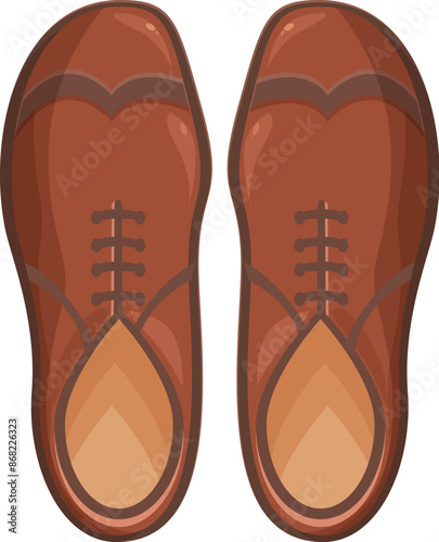 Pair of stylish brown leather shoes standing upright, perfect for a businessman or anyone who wants to look sharp