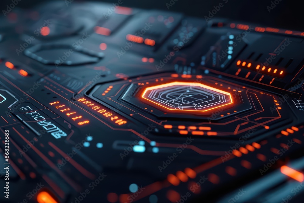 Futuristic digital platform designed for immersive and interactive technological solutions with copy space Futuristic digital platform designed for immersive and interactive technological solutions with copy space