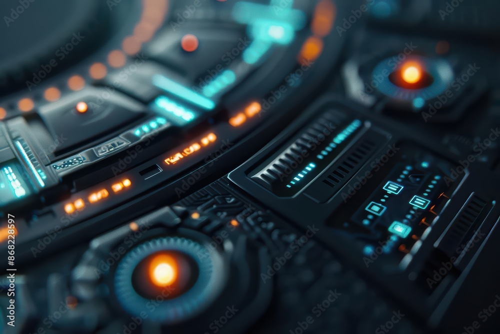 Futuristic digital platform designed for immersive and interactive technological solutions with copy space Futuristic digital platform designed for immersive and interactive technological solutions with copy space