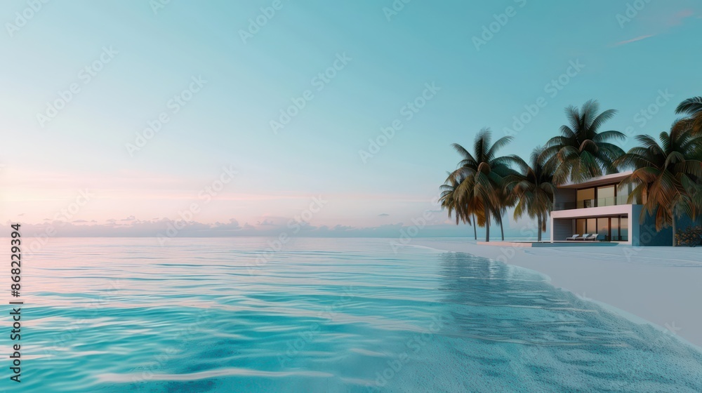 Hightech beachfront where immersive digital experiences blend with natural beauty with copy space Hightech beachfront where immersive digital experiences blend with natural beauty with copy space