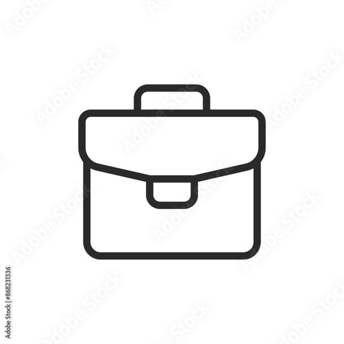 Briefcase, linear style icon. Business and professional tool. Editable stroke width