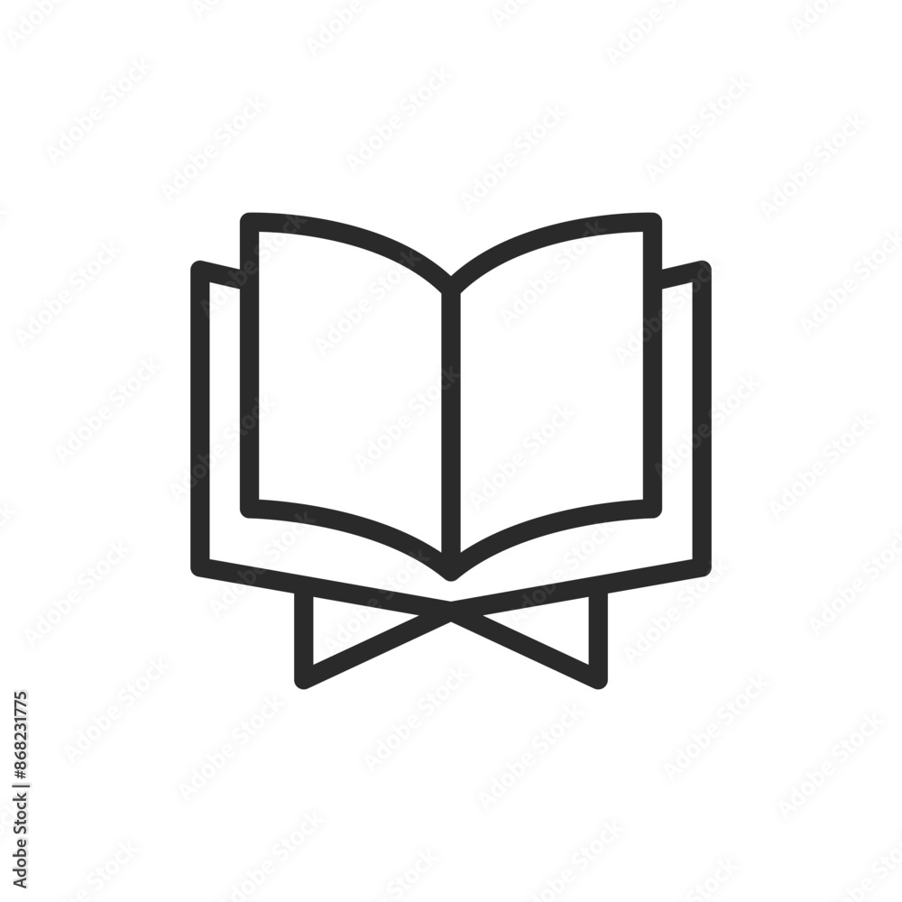 Quran, linear style icon. Religious book on stand. Editable stroke width