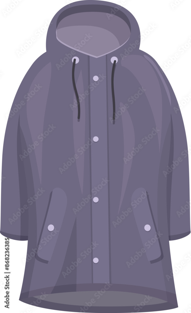 Waterproof raincoat is protecting from the cold and rain