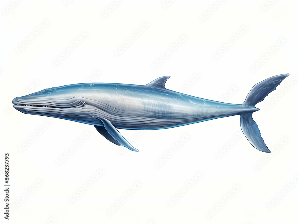 Blue Whale in white background, blue Whale isolated Raster object, 3D blue whale illustration Blue Whale in white background, blue Whale isolated Raster object, 3D blue whale illustration