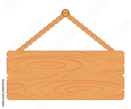 wooden sign board. blank wooden hanging board. transparent png and vector illustration.