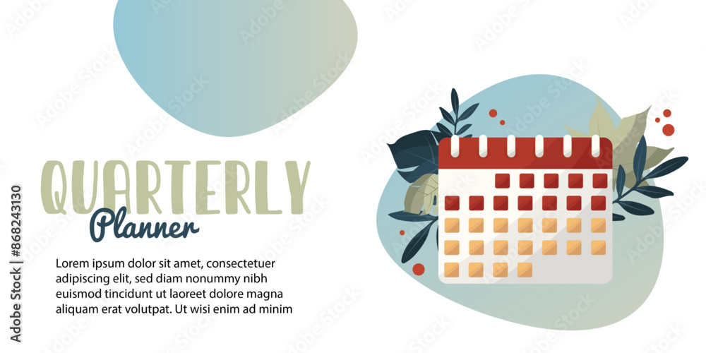 quarterly calendar illustration with text quarterly planner. Time management concept. quarterly plan concepts. quarterly meeting. quarterly illustration. quarterly planner - Stock Vector quarterly calendar illustration with text quarterly planner. Time management concept. quarterly plan concepts. quarterly meeting. quarterly illustration. quarterly planner - Stock Vector