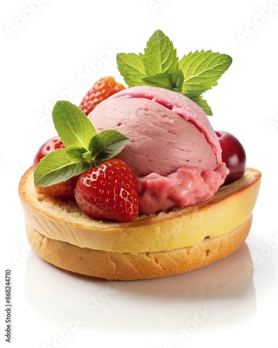 ice cream with fruits Generate AI