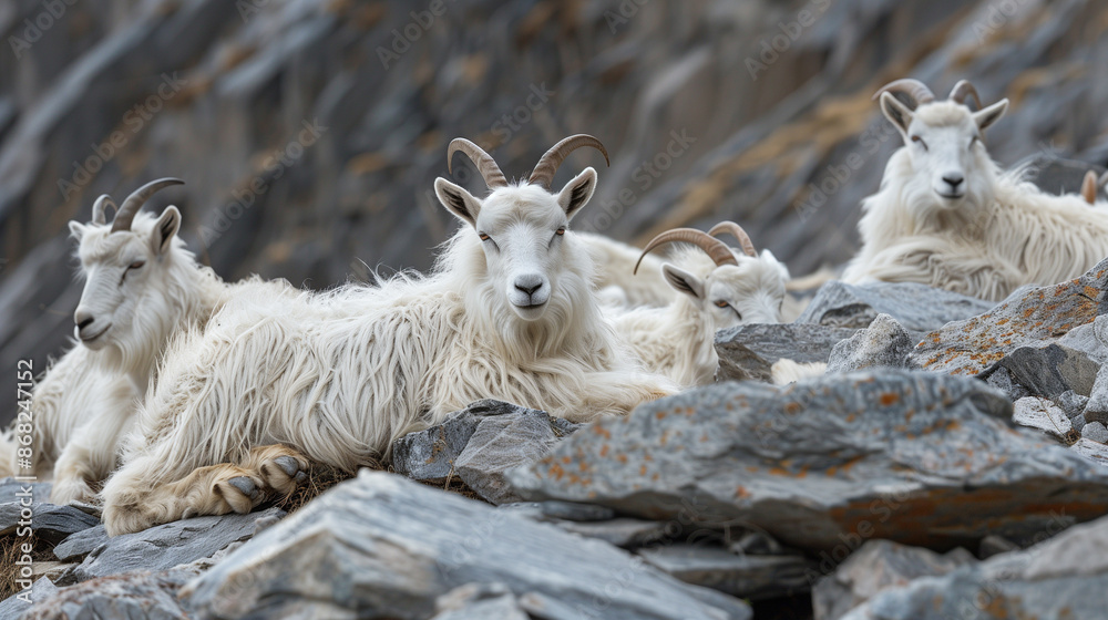 Obraz premium Himalayan Goats with Long Wool