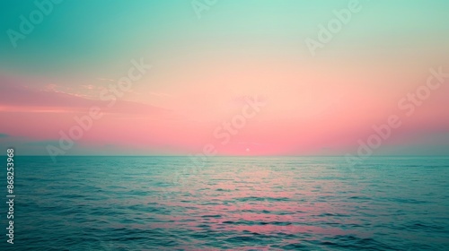 A Picture of the Ocean with a Bright Pink Sky in the Background - Generative AI