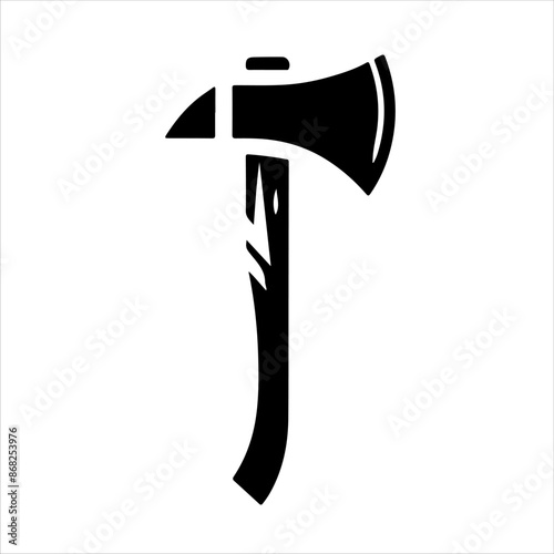Tomahawk axe silhouette isolated on white background. Tomahawk axe icon vector illustration design.