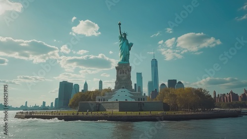 View of statue of liberty in new york city.