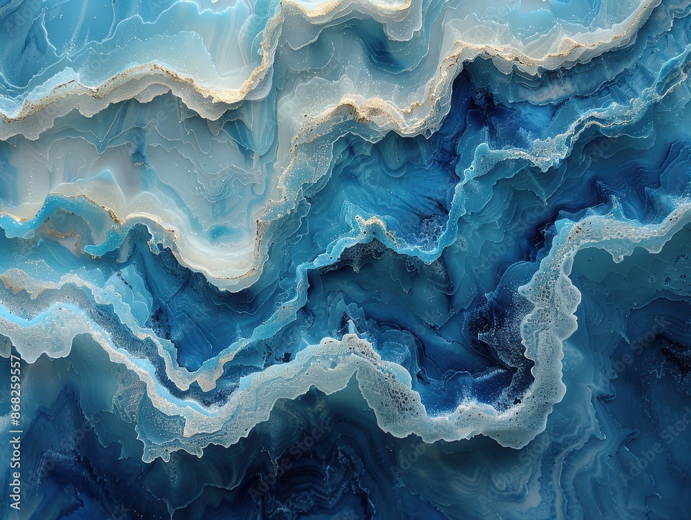Fototapeta premium An abstract representation of melting glaciers with cool blue tones blending into warmer hues. 