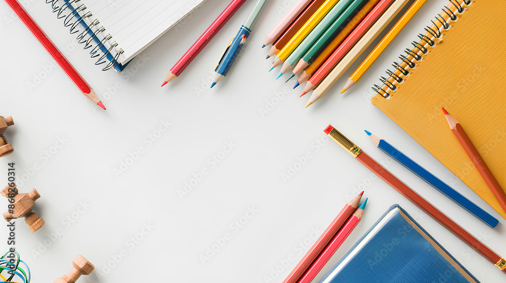 pencils and books on the table, background
pencils and books on the table, background