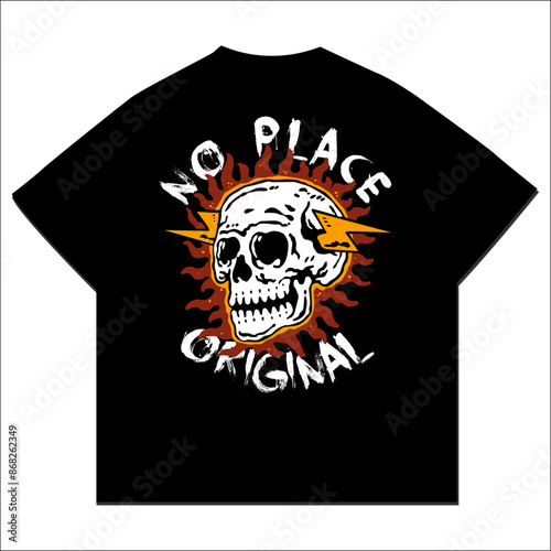 Streetwise Psychosis Grunge Skull Graphic for Urban Wear