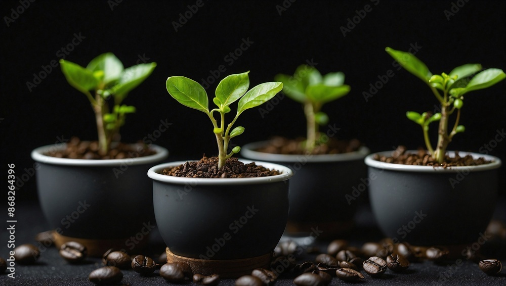 Coffee Tree Sprouts Begin Life in Isolation Coffee Tree Sprouts Begin Life in Isolation