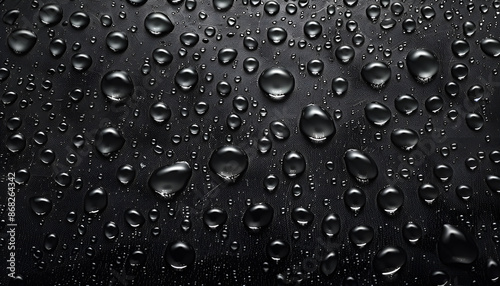 Wallpaper Mural Water drops on a black background. Banner with raindrops. Top view Torontodigital.ca