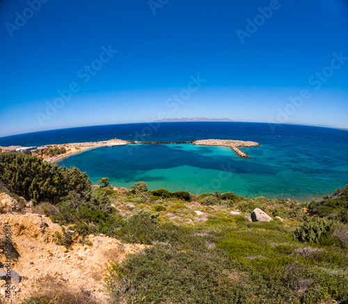 Fototapeta Naklejka Na Ścianę i Meble -  View of Limnionas beach on Kos island, Greece. 