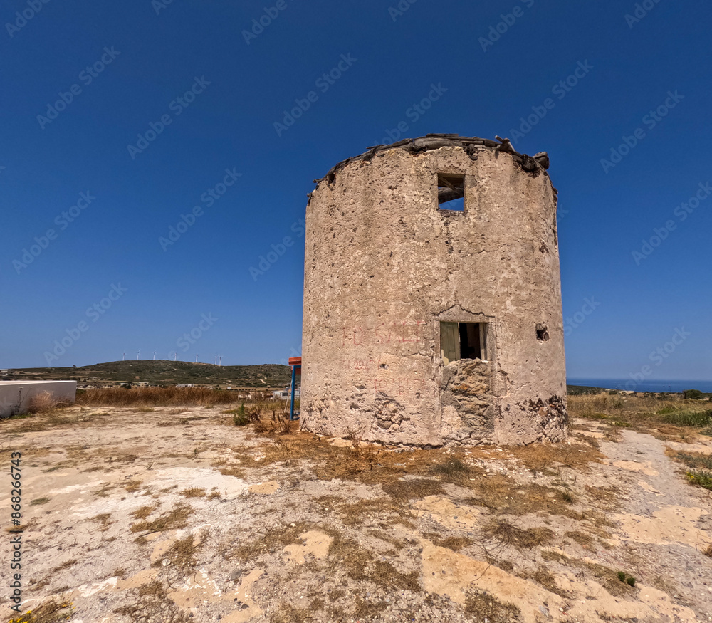 Ruins of old wind mill in Kos island, Greece. Ruins of old wind mill in Kos island, Greece.