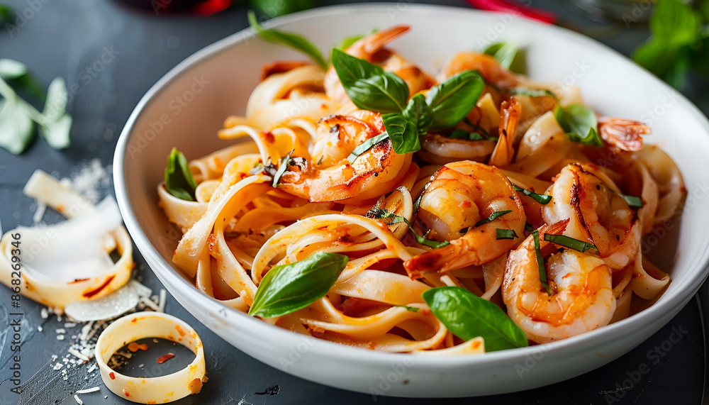 Pasta with Shrimp, Tomato Sauce and Herbs Pasta with Shrimp, Tomato Sauce and Herbs