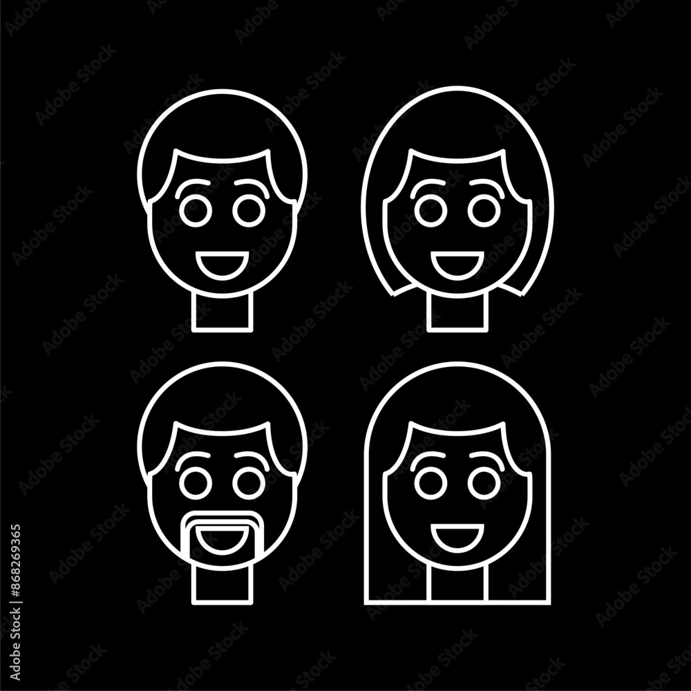 Fototapeta premium icon family black.eps
