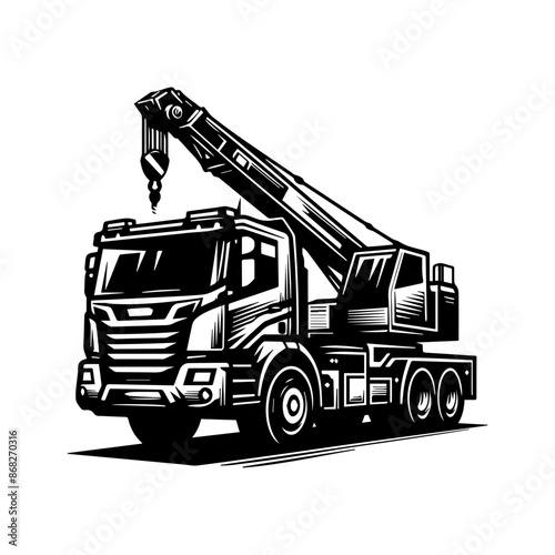 mobile crane logo design for construction