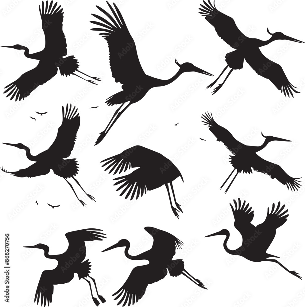 Obraz premium illustration of a stork Silhouette Vector 