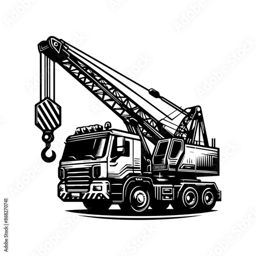 mobile crane logo design for construction