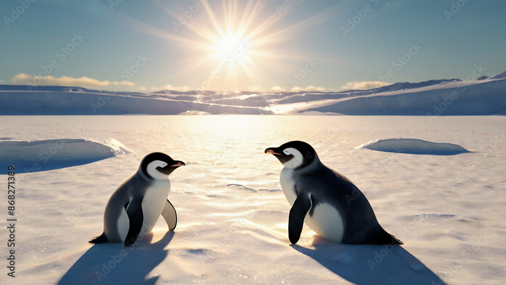 Obraz premium penguin on the beach