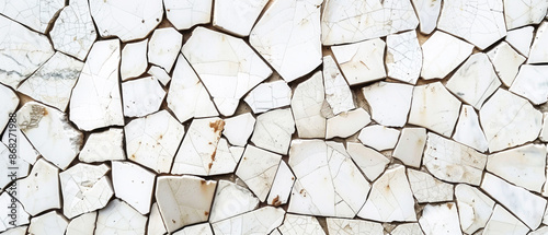 Fototapeta Naklejka Na Ścianę i Meble -  Abstract texture wall stone tiles white background with 3d geometric polygon gradient shapes for website, business, print design template, wall with polygons pattern