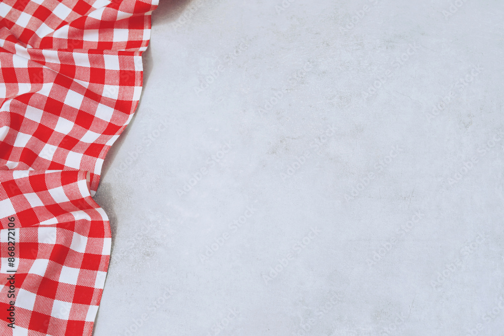 Obraz premium red white plaid tablecloth background