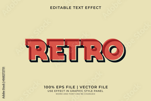 Text effect Retro editable vector, vintage retro style