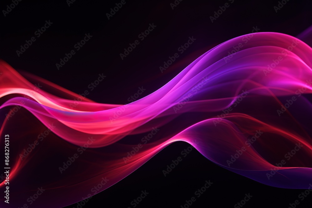 Glossy glowing neon light wave background, vector futuristic techno design Glossy glowing neon light wave background, vector futuristic techno design