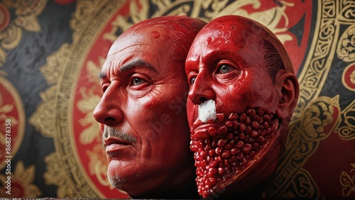 Two Red Faces. photo