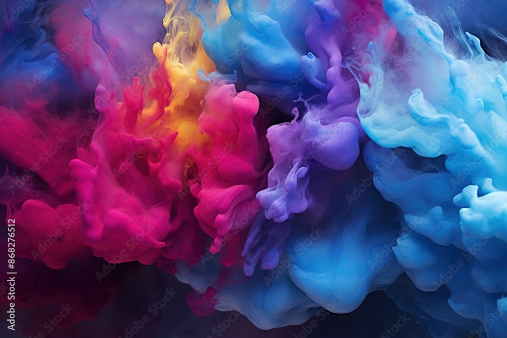 Colourful smoke background, art, magic explosion Colourful smoke background, art, magic explosion