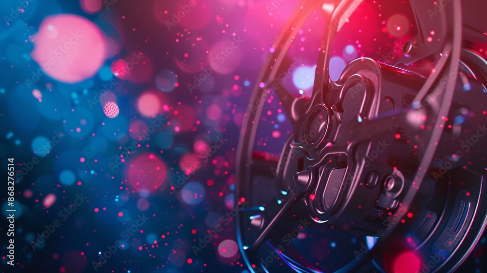 Abstract Metallic Gear with Glittering Lights Abstract Metallic Gear with Glittering Lights